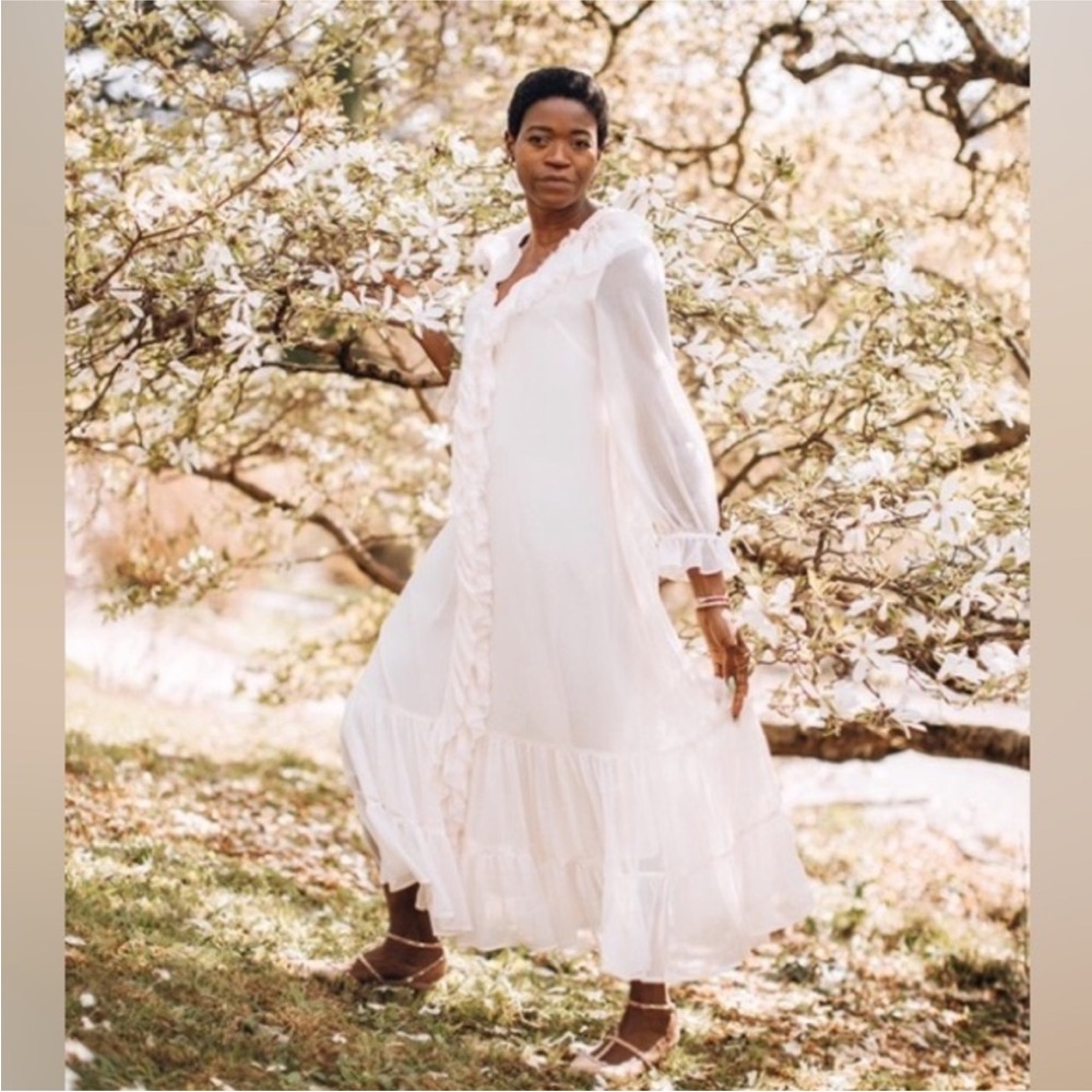 Free People Dreamy White Maxi Ruffle Sweet Darlin Dress - Picture 5 of 14